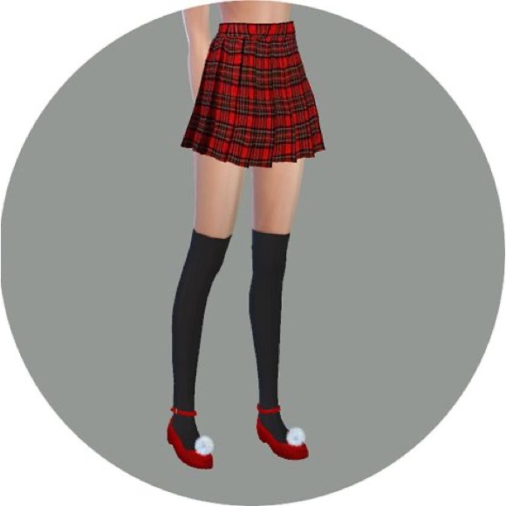 Sim & Sam Red Blue Plaid Pleated Mini Skirt size small